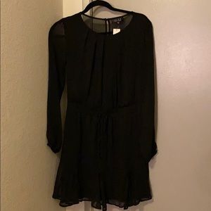 Francesca’s Long-sleeve Sheer Black Dress